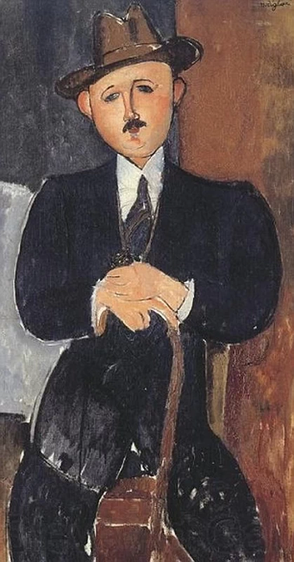 Amedeo Modigliani - 221, Uomo seduto con un bastone